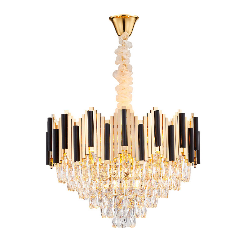 Люстра Хрустальная Lanse Crystal Chandelier Золотой Черный Прозрачное Стекло Люстра Хрустальная Lanse Crystal Chandelier Золотой Черный Прозрачное Стекло во Владивостоке | Loft Concept