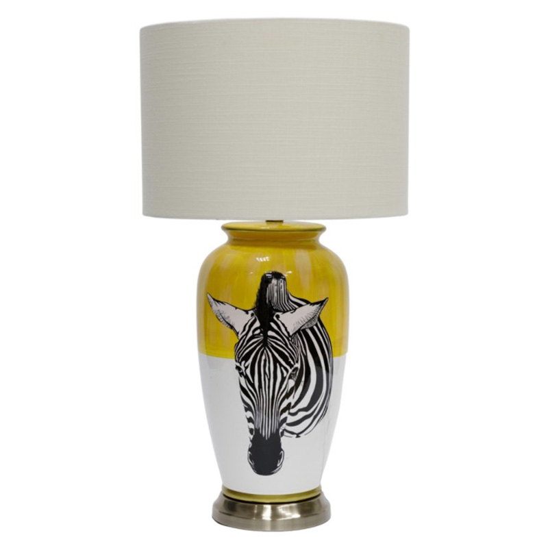 Настольная лампа Zebra head Table lamp Белый Желтый Черный Настольная лампа Zebra head Table lamp Белый Желтый Черный во Владивостоке | Loft Concept