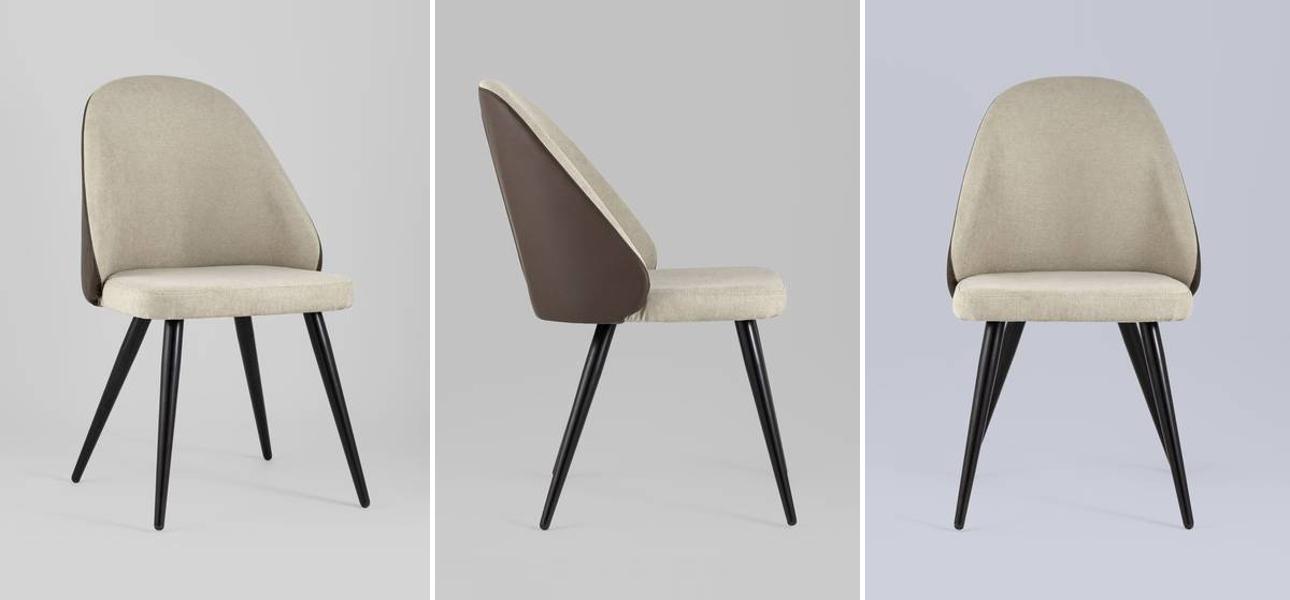 Стул Miruna Fabric and Leather Chair - фото