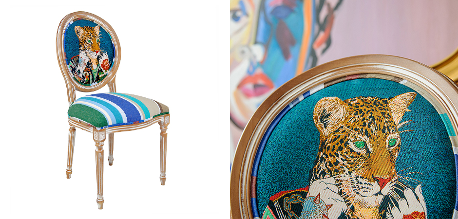 Стул Crazy Leopard Blue Стул Crazy Leopard Blue - Loft-Concept во Владивостоке