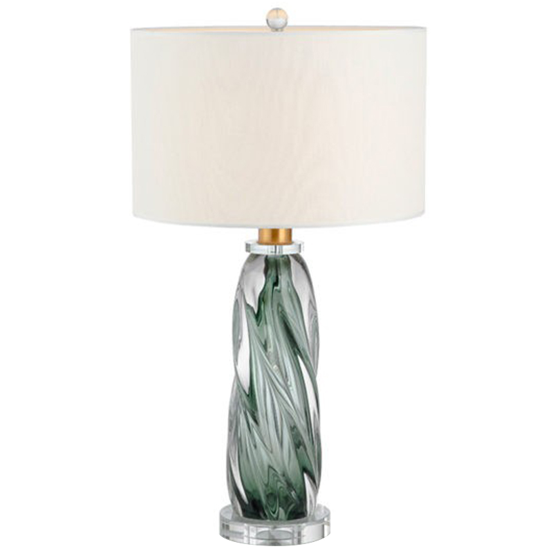 Настольная лампа Cecil Table Lamp Белый Прозрачное Стекло Зеленый шалфей Настольная лампа Cecil Table Lamp Белый Прозрачное Стекло Зеленый шалфей во Владивостоке | Loft Concept
