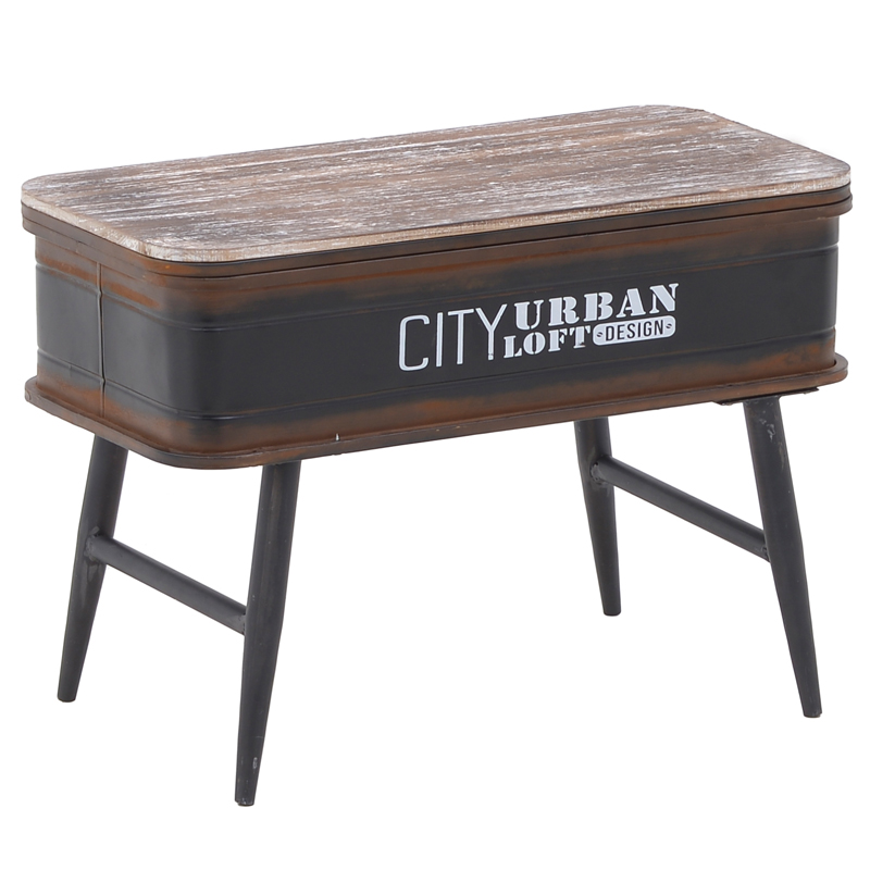 Приставной стол City Urban Loft Design Table black Коричневый винтаж Винтажный черный Приставной стол City Urban Loft Design Table black Коричневый винтаж Винтажный черный во Владивостоке | Loft Concept