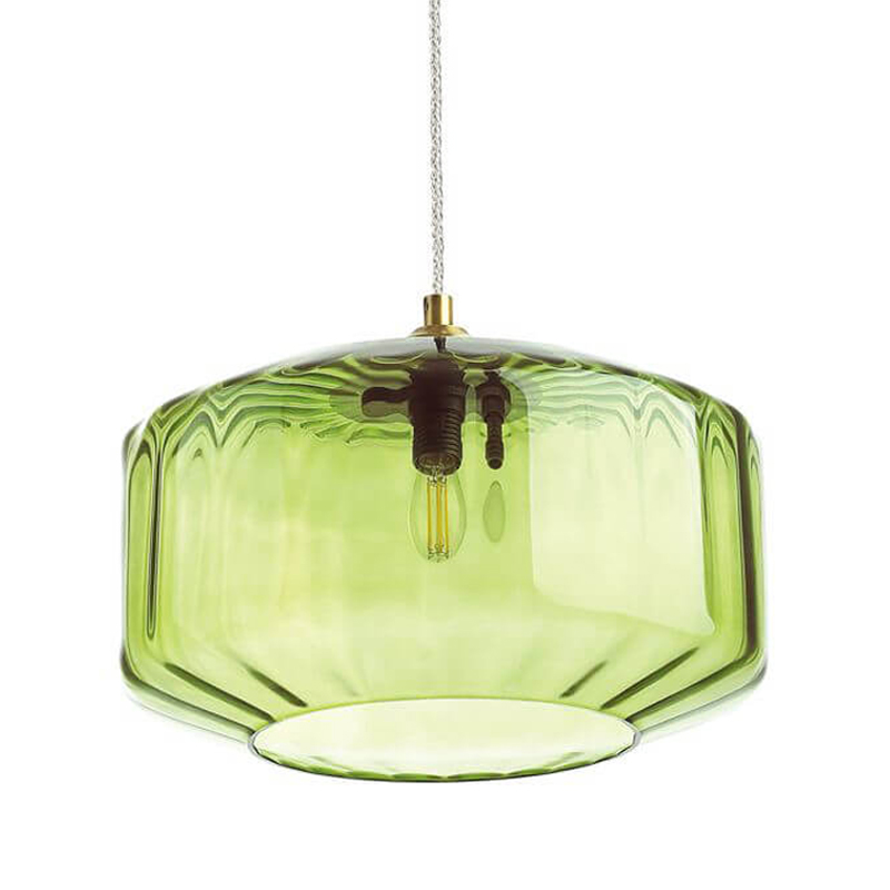 Подвесной светильник Multicolored Glass Green Зеленый Бронза Подвесной светильник Multicolored Glass Green Зеленый Бронза во Владивостоке | Loft Concept