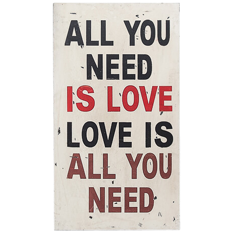 Постер All you need is love Черно-белый Красный Постер All you need is love Черно-белый Красный во Владивостоке | Loft Concept