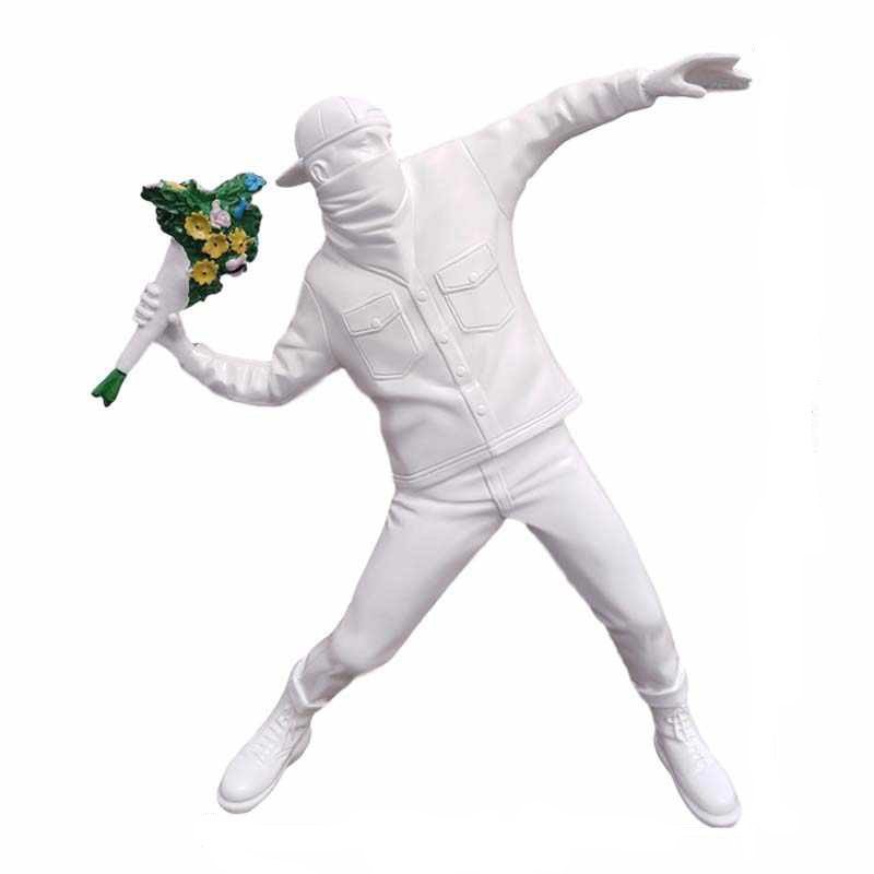 Статуэтка Banksy Flower Thrower White Белый Статуэтка Banksy Flower Thrower White Белый во Владивостоке | Loft Concept
