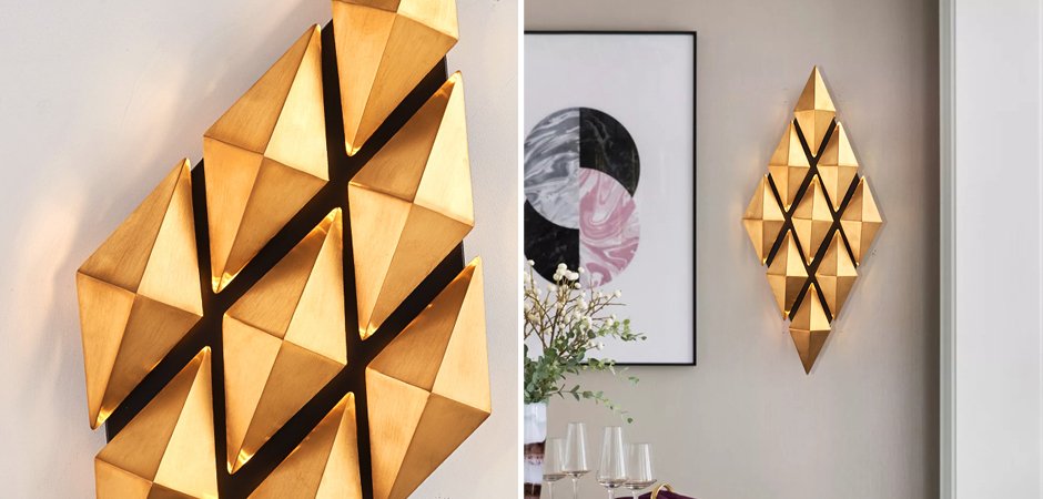 Бра Honeycomb Gold lozenges Wall Lamp Бра Honeycomb Gold lozenges Wall Lamp - Loft-Concept во Владивостоке