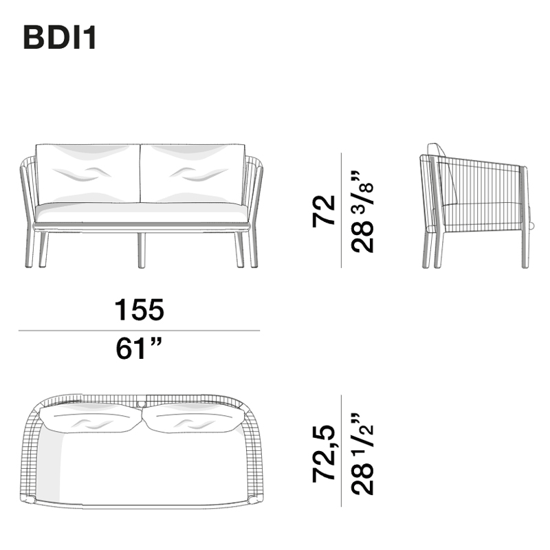 Дизайнерский уличный диван из массива дерева BOBOLI Sofa Дизайнерский уличный диван из массива дерева BOBOLI Sofa во Владивостоке