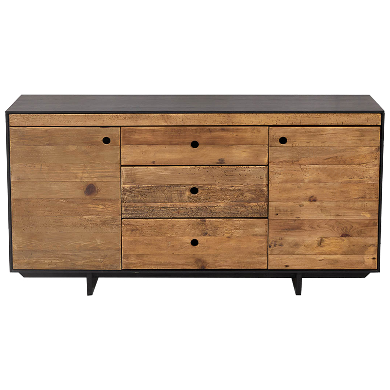 Комод деревянный с 2-мя дверцами и 3-мя ящиками Russell Chest of Drawers Коричневый Древесина Комод деревянный с 2-мя дверцами и 3-мя ящиками Russell Chest of Drawers Коричневый Древесина во Владивостоке | Loft Concept