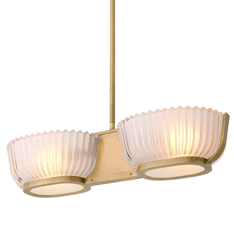 Люстра Eichholtz Chandelier Artos Double Латунь Белое матовое стекло Люстра Eichholtz Chandelier Artos Double Латунь Белое матовое стекло во Владивостоке | Loft Concept