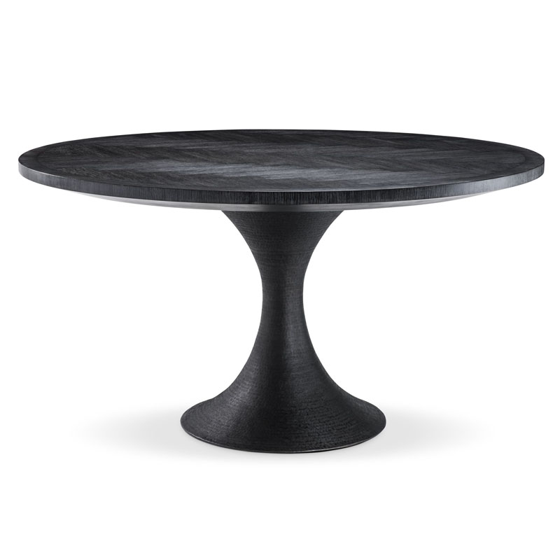 Обеденный стол Eichholtz DINING TABLE MELCHIOR ROUND black Черный Обеденный стол Eichholtz DINING TABLE MELCHIOR ROUND black Черный во Владивостоке | Loft Concept