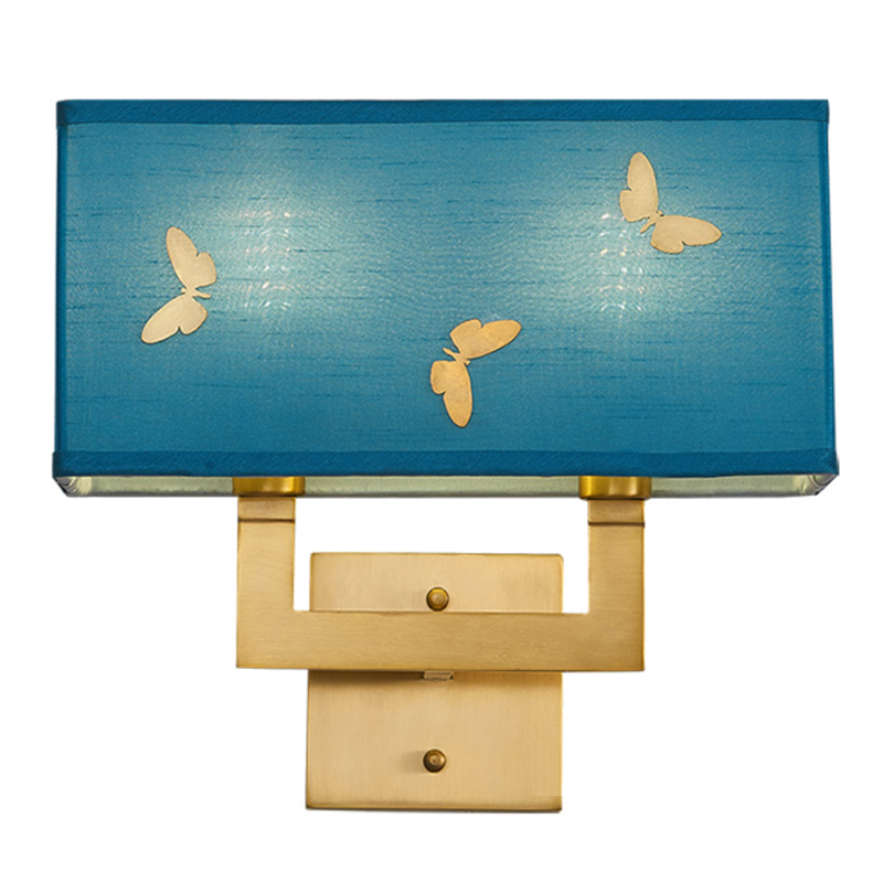 Бра с бабочками Butterflies Blue Background Wall Lamp 2 Латунь Бирюзовый Бра с бабочками Butterflies Blue Background Wall Lamp 2 Латунь Бирюзовый во Владивостоке | Loft Concept