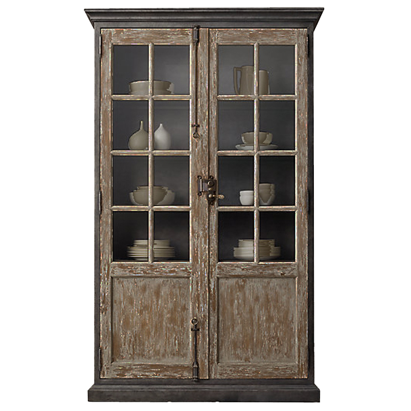 Буфет RH Toulon balcony glass door Коричневый винтаж Буфет RH Toulon balcony glass door Коричневый винтаж во Владивостоке | Loft Concept