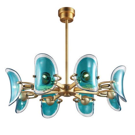 Люстра Lily Turquoise Glass circle Глянцевое золото Бирюзовый Люстра Lily Turquoise Glass circle Глянцевое золото Бирюзовый во Владивостоке | Loft Concept