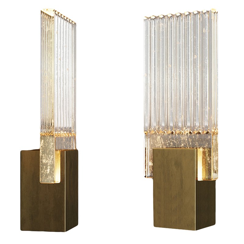 Бра PLEATED GLASS SCONCE Прозрачный (Transparent) Латунь Бра PLEATED GLASS SCONCE Прозрачный (Transparent) Латунь во Владивостоке | Loft Concept