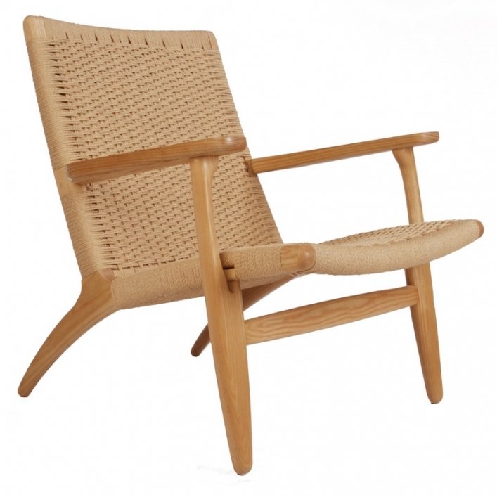 Кресло Hans Wegner CH25 Черный Бежевый Кресло Hans Wegner CH25 Черный Бежевый во Владивостоке | Loft Concept