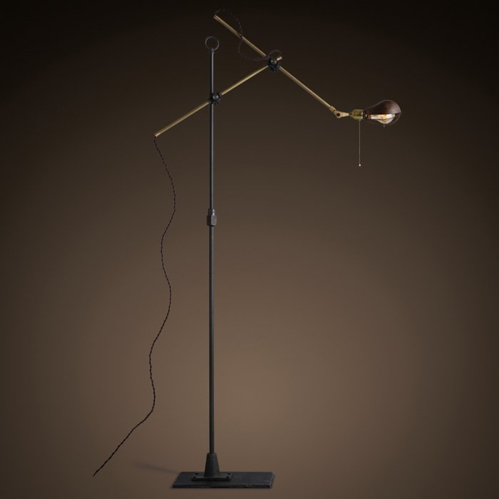 Напольный светильник Steampunk Extension Pole Floor 2 Латунь Черный Напольный светильник Steampunk Extension Pole Floor 2 Латунь Черный во Владивостоке | Loft Concept