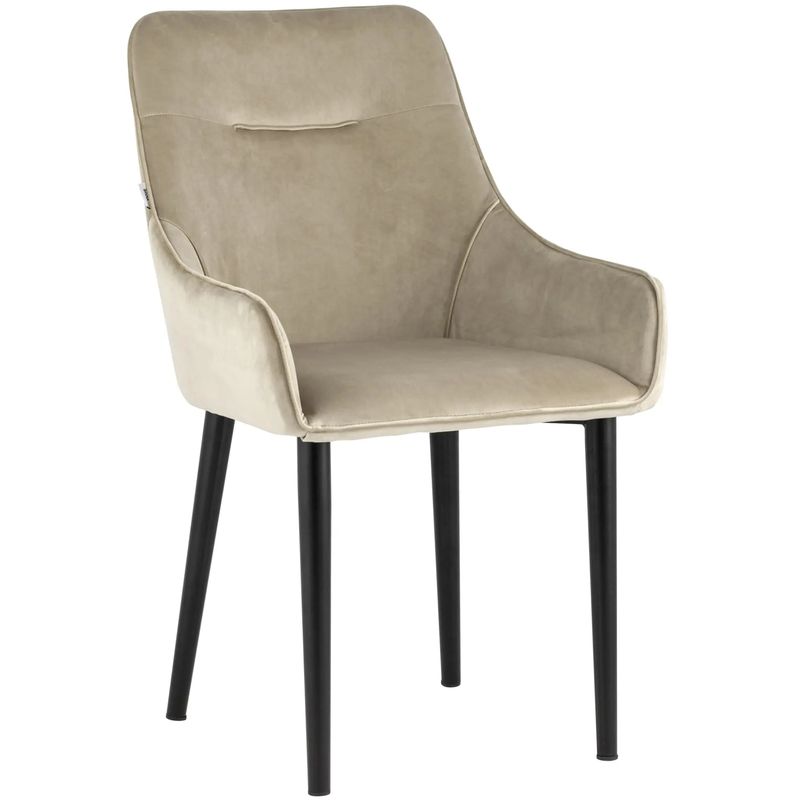 Стул Joan Chair Бежевый Велюр Бежевый Черный Стул Joan Chair Бежевый Велюр Бежевый Черный во Владивостоке | Loft Concept