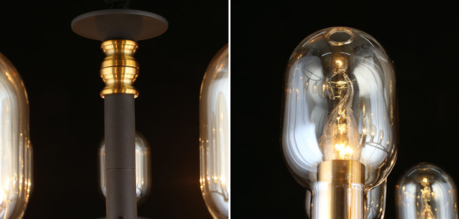 Люстра c овальными плафонами Champagne Glass Люстра c овальными плафонами Champagne Glass - Loft-Concept во Владивостоке