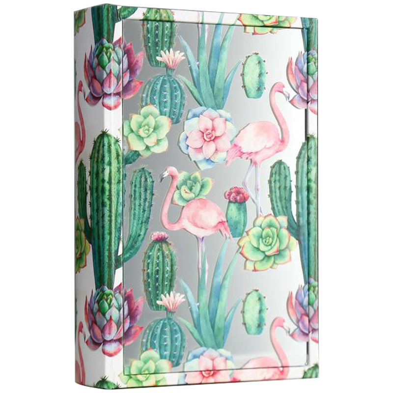 Шкатулка-книга Flamingos and Cacti Mirror Book Box Белый Зеленый Розовый Шкатулка-книга Flamingos and Cacti Mirror Book Box Белый Зеленый Розовый во Владивостоке | Loft Concept