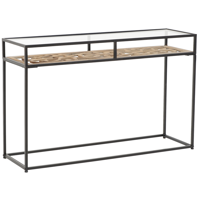 Консоль Provence Lace Console Древесина Черный Прозрачное Стекло Консоль Provence Lace Console Древесина Черный Прозрачное Стекло во Владивостоке | Loft Concept