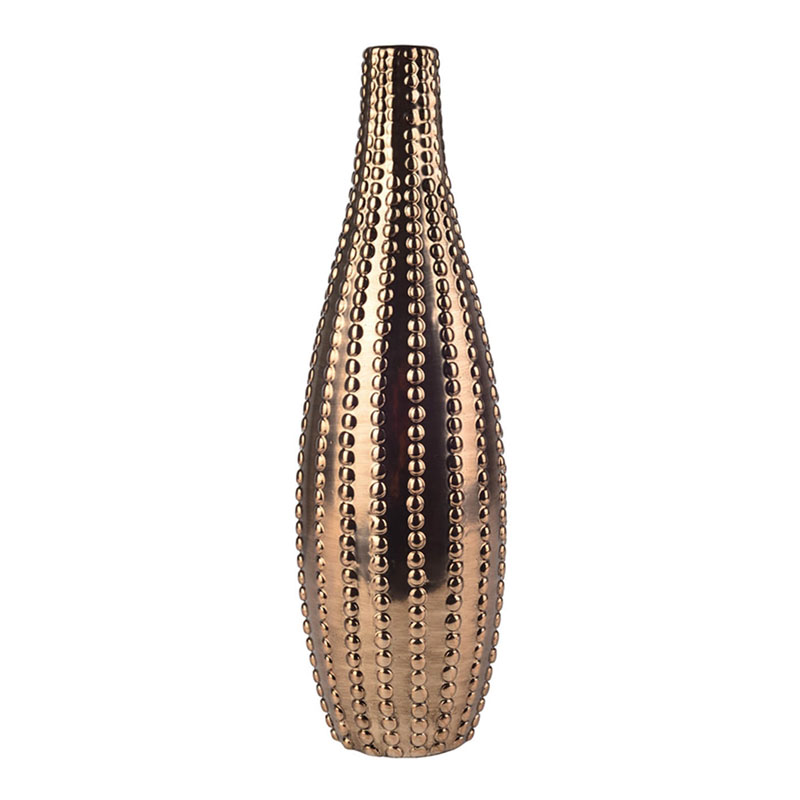 Ваза Ribbed Vase Narrow Throat bronze-gold 34 Ваза Ribbed Vase Narrow Throat bronze-gold 34 во Владивостоке | Loft Concept