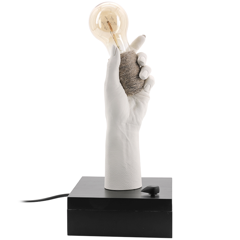 Настольная лампа Table Lamp Sculpture Arm Белый Черный Настольная лампа Table Lamp Sculpture Arm Белый Черный во Владивостоке | Loft Concept