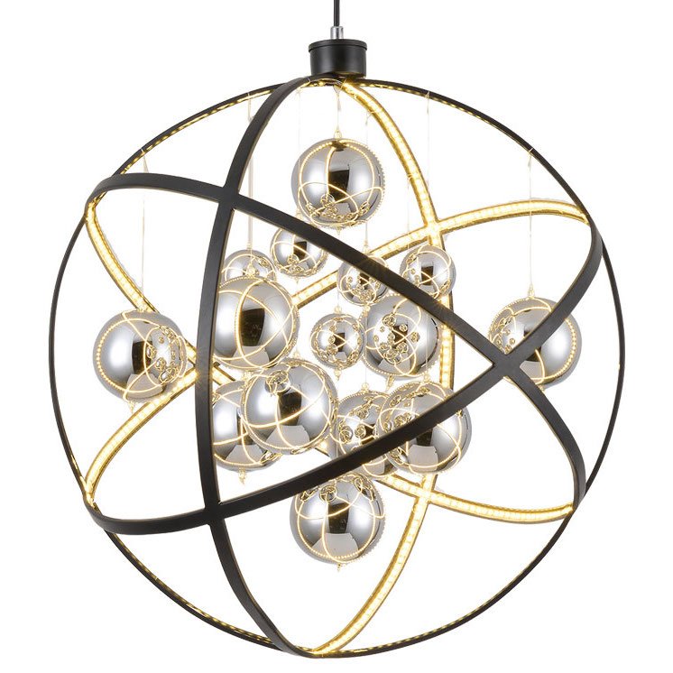 Люстра Atomic nucleus Chandelier Глянцевое золото Черный Люстра Atomic nucleus Chandelier Глянцевое золото Черный во Владивостоке | Loft Concept