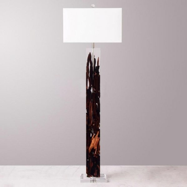 Торшер Lampadaire Kisimi Acrylic glass dark Белый Коричневый во Владивостоке | Loft Concept 
