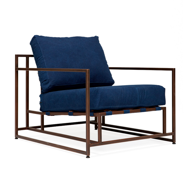 Кресло Kenn X Miller armchair Indigo and copper denim Индиго Кресло Kenn X Miller armchair Indigo and copper denim Индиго во Владивостоке | Loft Concept