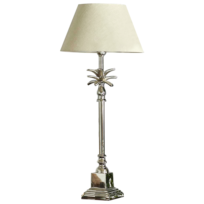 Настольная лампа с абажуром Palm Lampshade Table Lamp Хром Бежевый Настольная лампа с абажуром Palm Lampshade Table Lamp Хром Бежевый во Владивостоке | Loft Concept