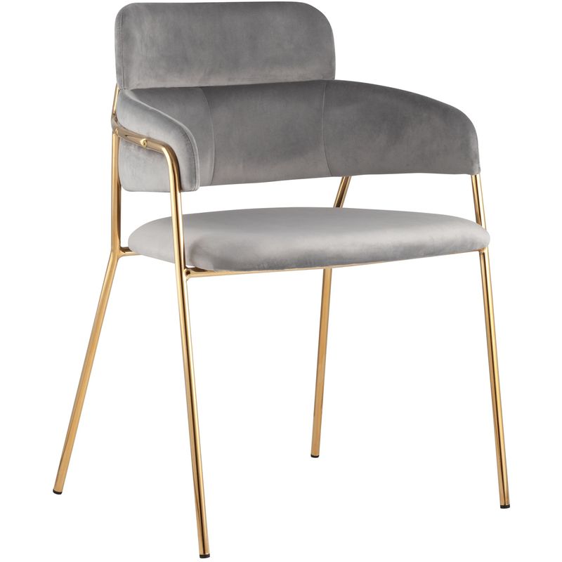 Стул Polina chair Светло-Серый Велюр Светло-серый Золотой Стул Polina chair Светло-Серый Велюр Светло-серый Золотой во Владивостоке | Loft Concept