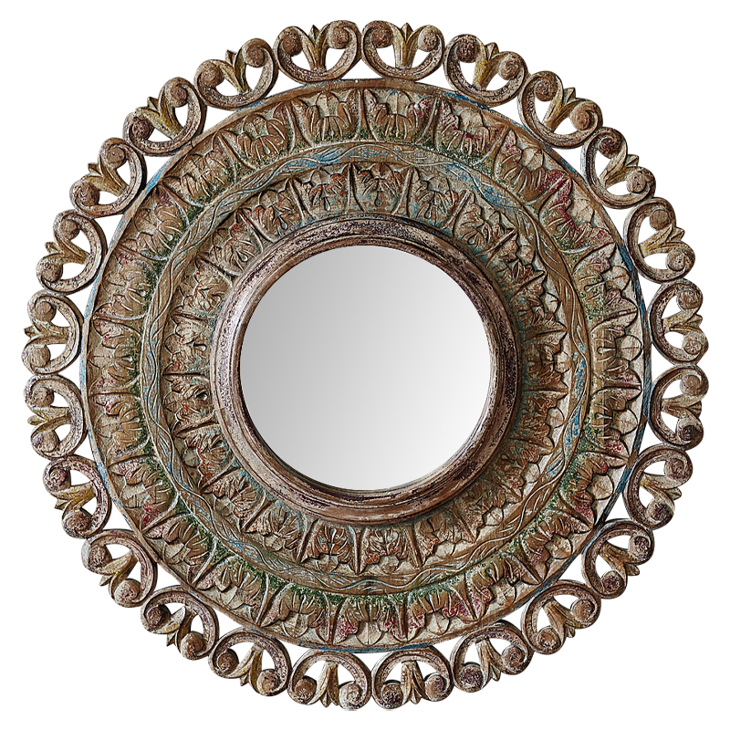 Зеркало в резной раме Manjula Grey Mango Carved Mirror Бежевый Мульти Зеркало в резной раме Manjula Grey Mango Carved Mirror Бежевый Мульти во Владивостоке | Loft Concept