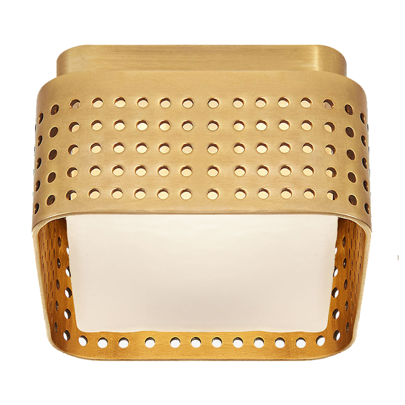 PRECISION Petite Flush Mount Brass Латунь Прозрачный белый PRECISION Petite Flush Mount Brass Латунь Прозрачный белый во Владивостоке | Loft Concept