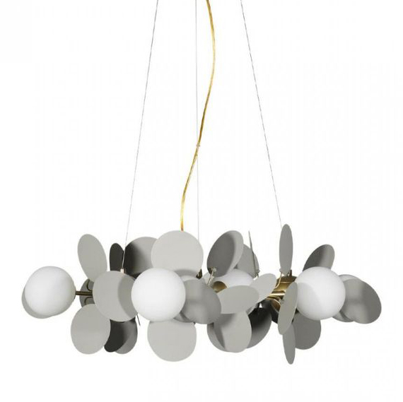 Люстра MATISSE Chandelier circle Gray диаметр 70 Серый Золотой Белый во Владивостоке | Loft Concept 