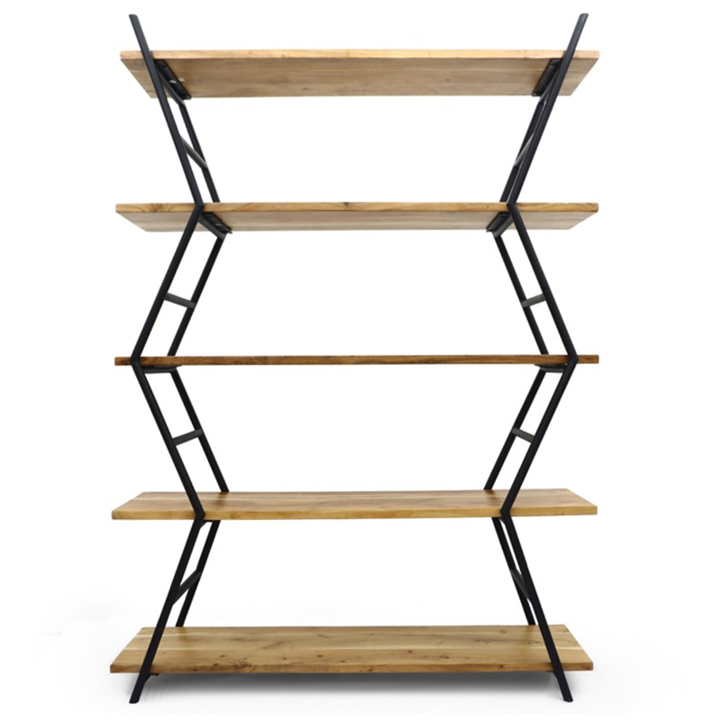 Стеллаж Industrial Zigzag Light Wood Коричневый Черный Стеллаж Industrial Zigzag Light Wood Коричневый Черный во Владивостоке | Loft Concept
