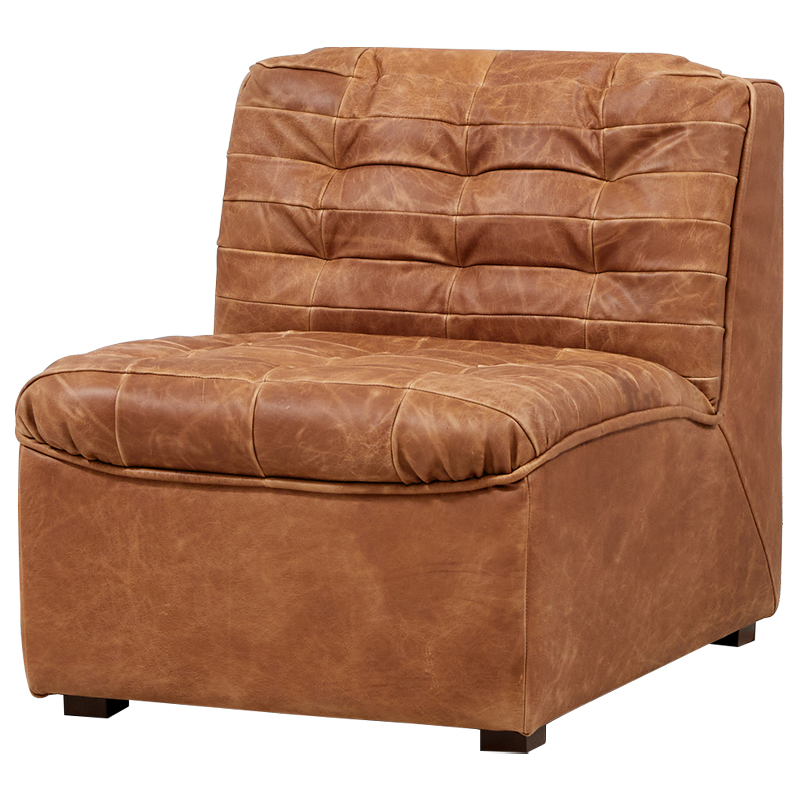 Модульное кожаное кресло Maxence Lounge Leather Armchair Коричневый Модульное кожаное кресло Maxence Lounge Leather Armchair Коричневый во Владивостоке | Loft Concept