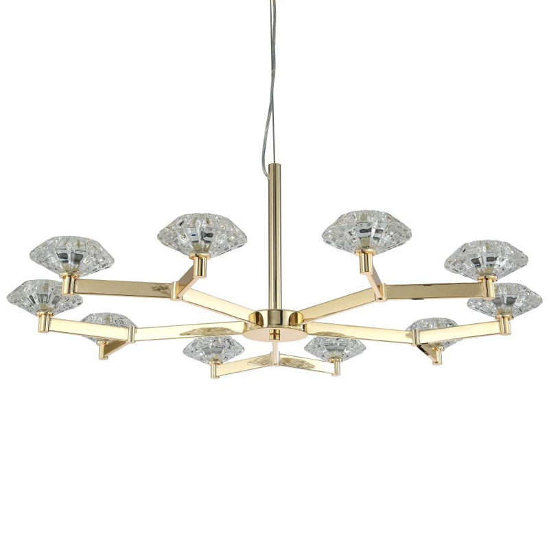 Люстра Yerker Chandelier Gold 10 Глянцевое золото Прозрачный Люстра Yerker Chandelier Gold 10 Глянцевое золото Прозрачный во Владивостоке | Loft Concept