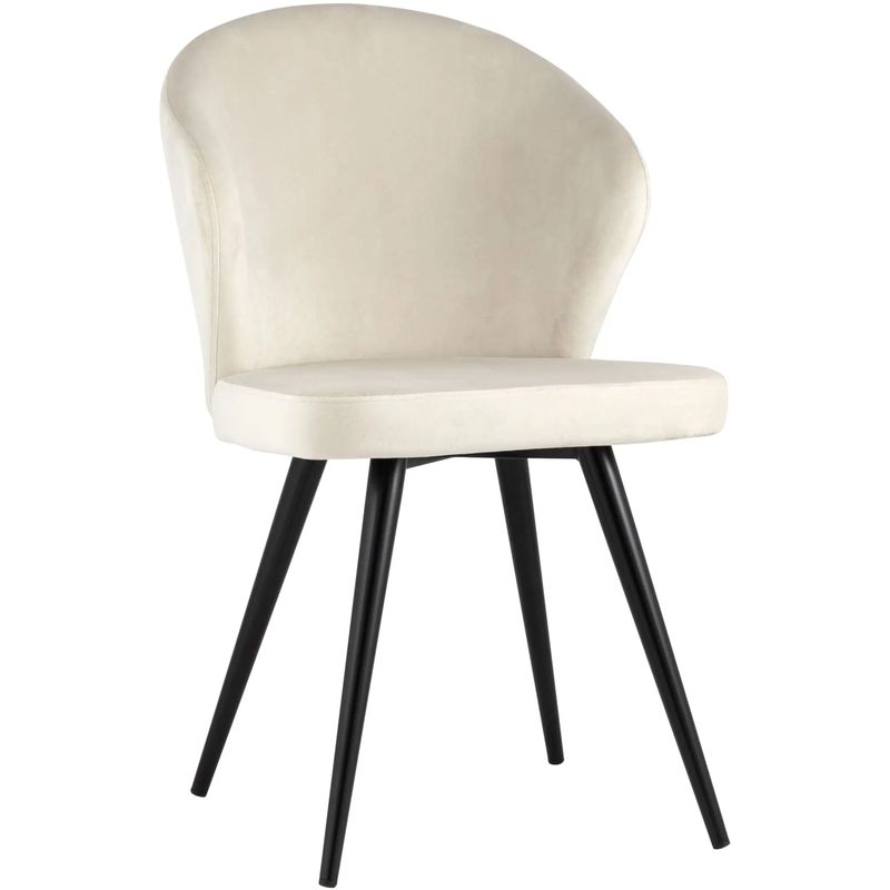 Стул Кремовый Бархат Volante Chair Кремовый Черный Стул Кремовый Бархат Volante Chair Кремовый Черный во Владивостоке | Loft Concept