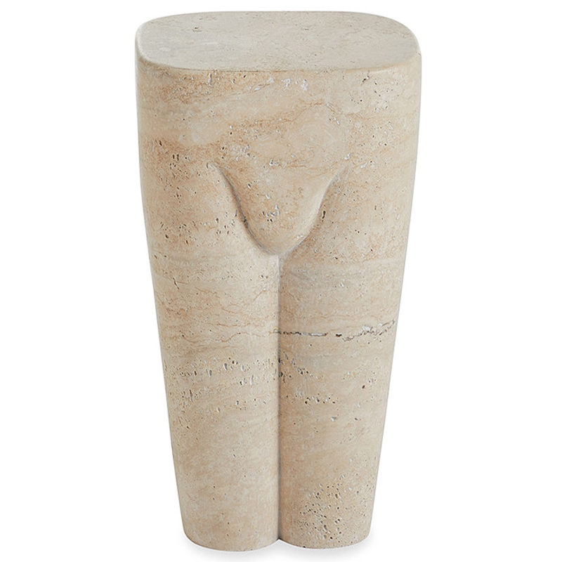 Приставной стол Tianna Travertine Side Table Бежевый Приставной стол Tianna Travertine Side Table Бежевый во Владивостоке | Loft Concept