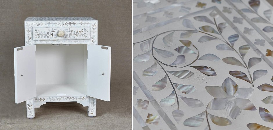Тумба инкрустация перламутром Inlaid Bone Soft pearl Тумба инкрустация перламутром Inlaid Bone Soft pearl - Loft-Concept во Владивостоке