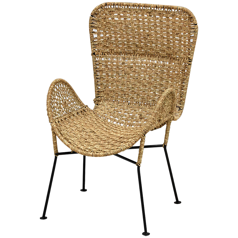 Плетеный стул на металлических ножках Tong Wicker Chair Коричневый Черный Плетеный стул на металлических ножках Tong Wicker Chair Коричневый Черный во Владивостоке | Loft Concept
