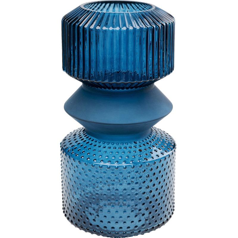 Ваза Geometric Blue Glass Vase 36 Синий Ваза Geometric Blue Glass Vase 36 Синий во Владивостоке | Loft Concept