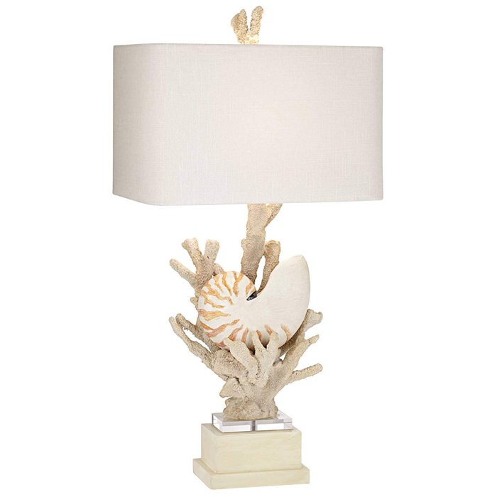 Nautilus Shell and White Coral Table Lamp Молочный Бежевый Nautilus Shell and White Coral Table Lamp Молочный Бежевый во Владивостоке | Loft Concept