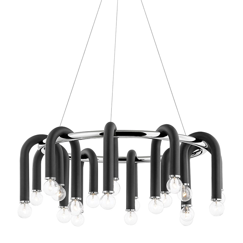 Люстра Paulson floppy chandelier round chrome Черный Хром Люстра Paulson floppy chandelier round chrome Черный Хром во Владивостоке | Loft Concept