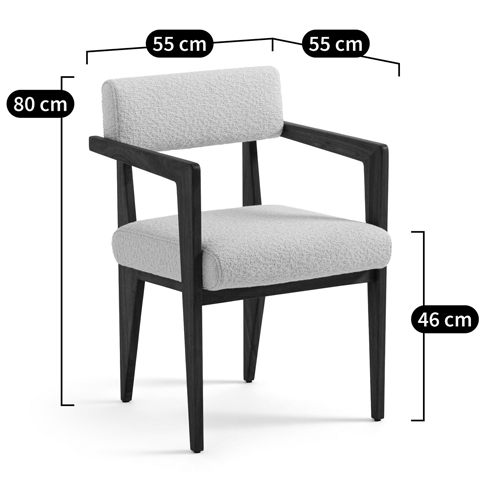 Кресло обеденное Alcove White Boucle из массива ореха Кресло обеденное Alcove White Boucle из массива ореха во Владивостоке