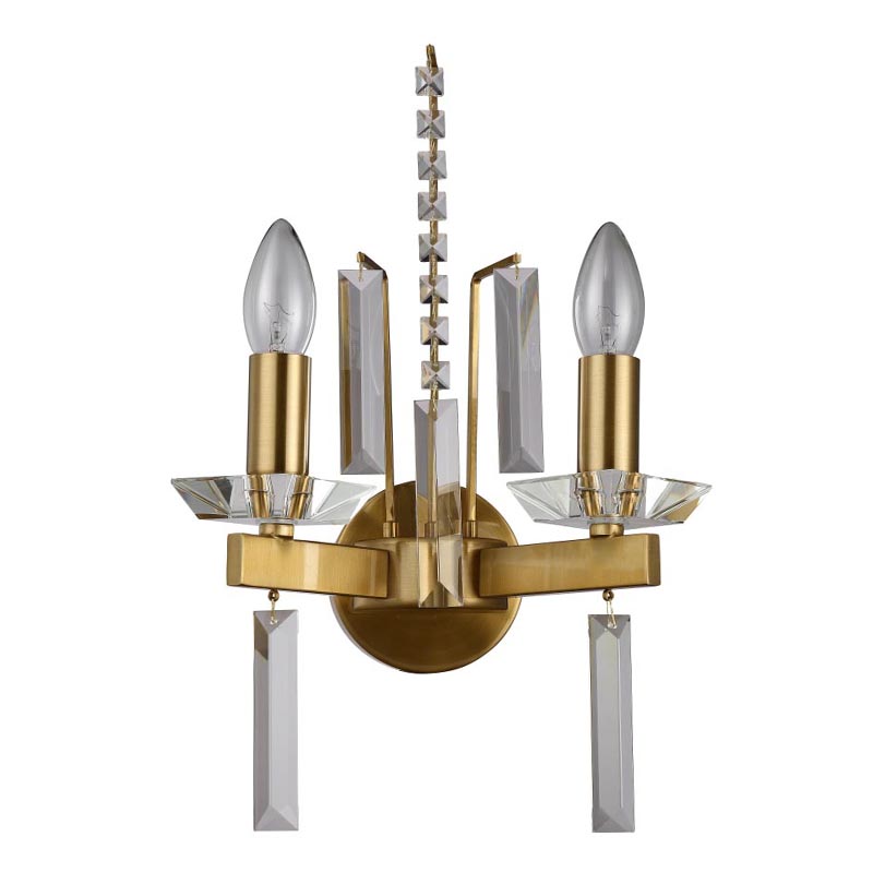 Бра Vivien Crystal Brass Wall Lamp Латунь Серый Бра Vivien Crystal Brass Wall Lamp Латунь Серый во Владивостоке | Loft Concept