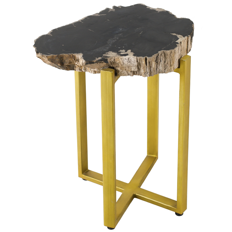 PETRIFIED WOOD COFFEETABLE GOLD S Окаменелое дерево Золотой Бежевый Черный PETRIFIED WOOD COFFEETABLE GOLD S Окаменелое дерево Золотой Бежевый Черный во Владивостоке | Loft Concept