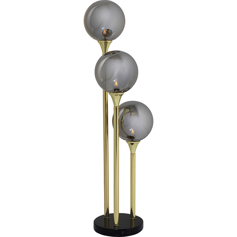 Настольная лампа Three Gray Transparent Balls Золотой Серый Настольная лампа Three Gray Transparent Balls Золотой Серый во Владивостоке | Loft Concept
