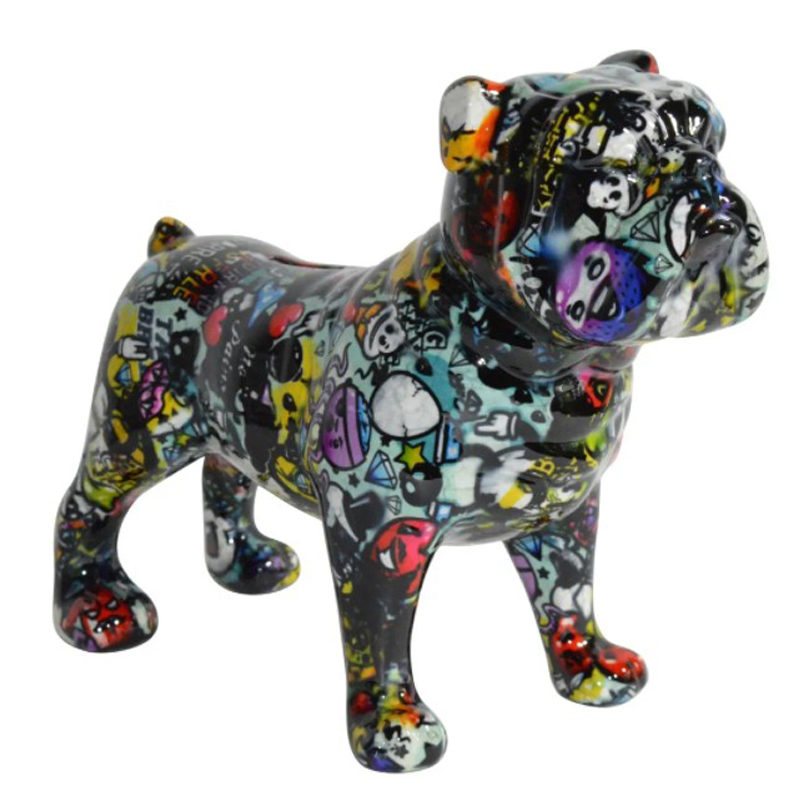 Статуэтка Graffiti Bulldog dark Мульти Черный во Владивостоке | Loft Concept 