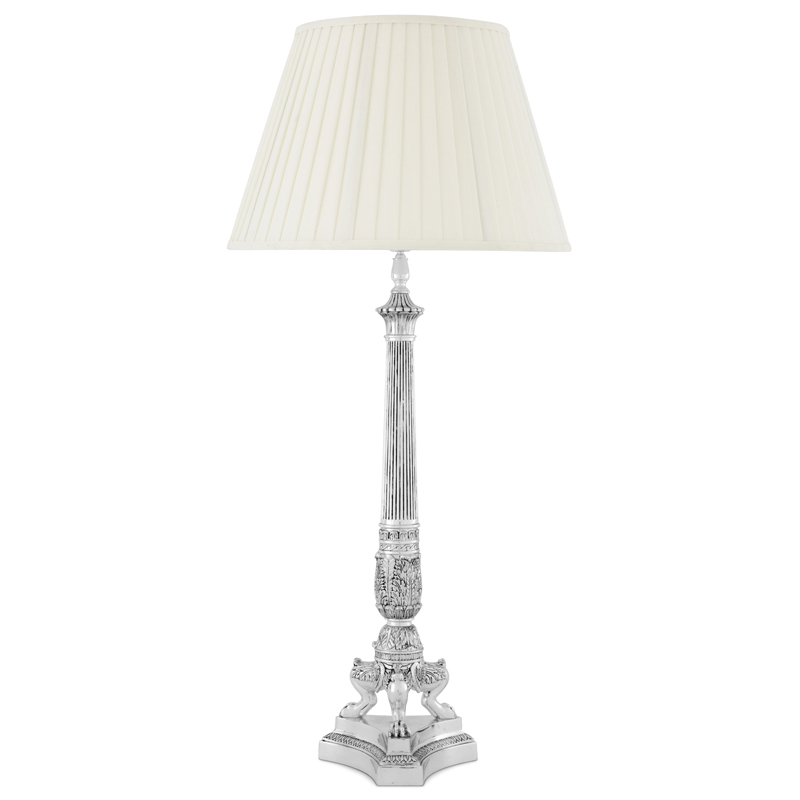 Настольная лампа Eichholtz Table Lamp Marchand Серебряный Белый Настольная лампа Eichholtz Table Lamp Marchand Серебряный Белый во Владивостоке | Loft Concept
